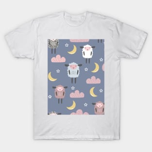 Sweet sleeping sheep pattern T-Shirt